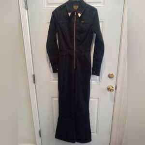 Lainey Wilson For Wrangler Black Long-Sleeve Denim Flare Catsuit Size 26